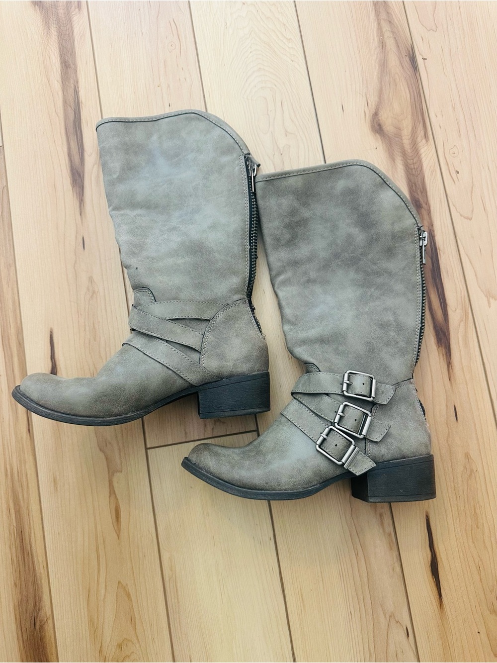 Women's Madden Girl Buckle Mid-Calf Boots - Dakota buckle Boots Size 7